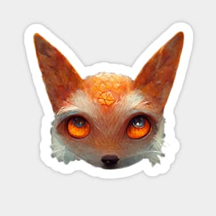 Glowing Orange Fox with Cute Eyes Sticker